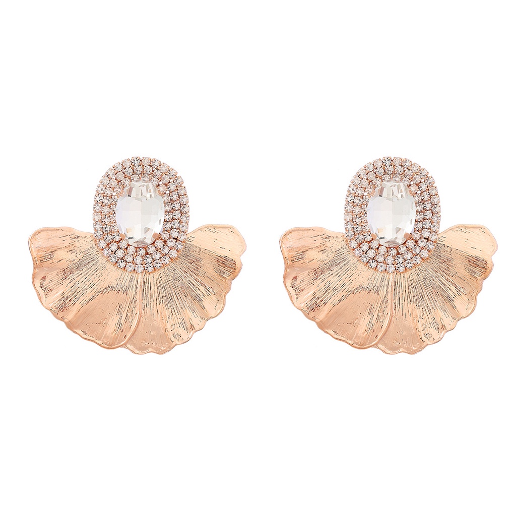 Bông Tai Hình Oval Phối Chiếc Lá Phong Cách Âu Mỹ Thời Trang