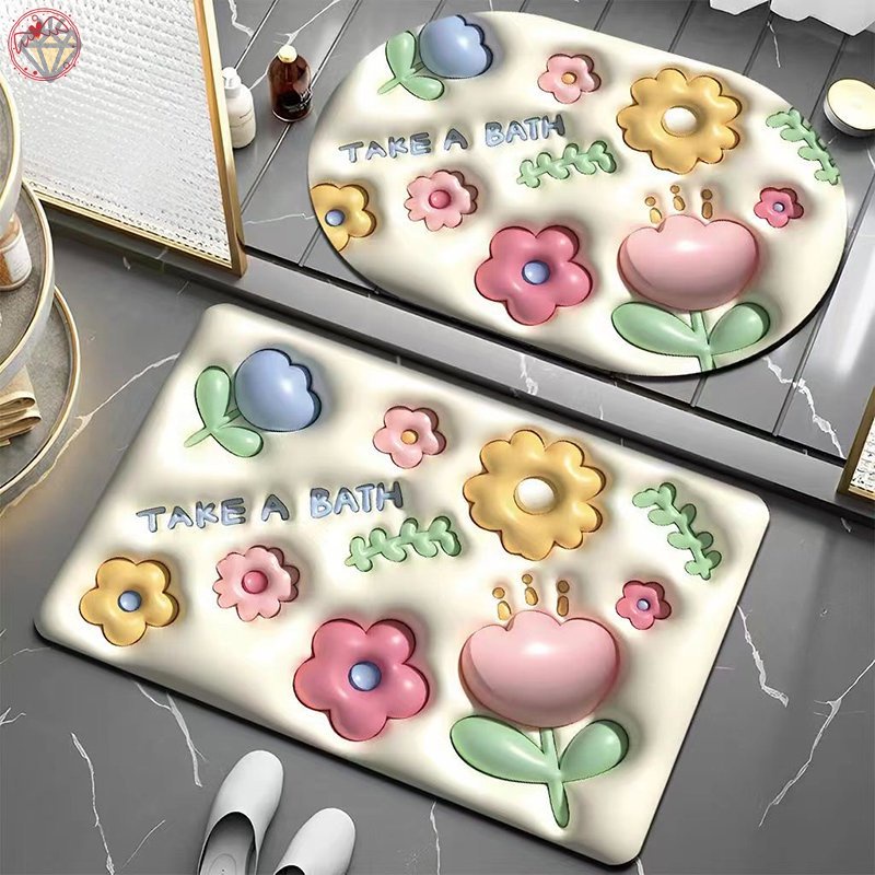 Thảm Nhung Lót Sàn Nhà Tắm Chống Trượt Thấm Hút Tốt