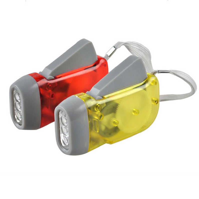Dharma New 3 LED Torch Light Hand Press Wind Up Flashlight Crank Dynamo Camping Lamp