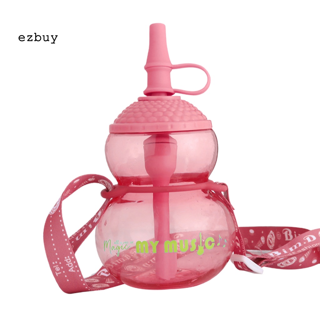 Bình Nước 480ml Hình Quả Bầu Có Ống Hút Chống Rò Rỉ Cho Bé