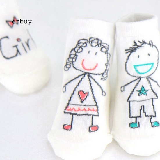 1 Đôi Vớ Cotton Mềm Chống Trượt In Họa Tiết Hoạt Hình Dễ Thương Cho Bé