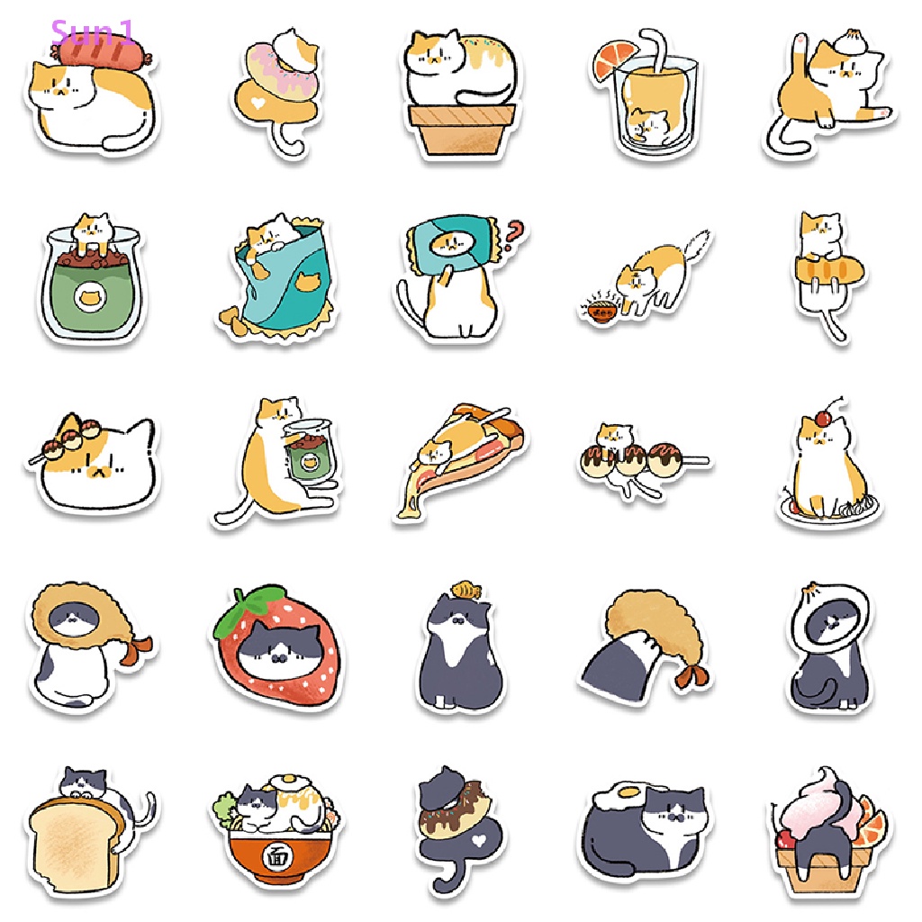 Set 50 Nhãn Dán Hoạt Hình Graffiti Trang Trí Xe Hơi / Xe Máy / Laptop