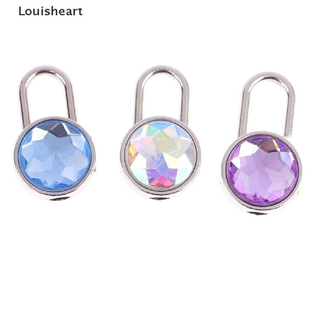 1 Bộ Ổ Khóa Mini Hình Tròn Đính Kim Cương Kèm Chìa Khóa Cho Hành Lý Du Lịch