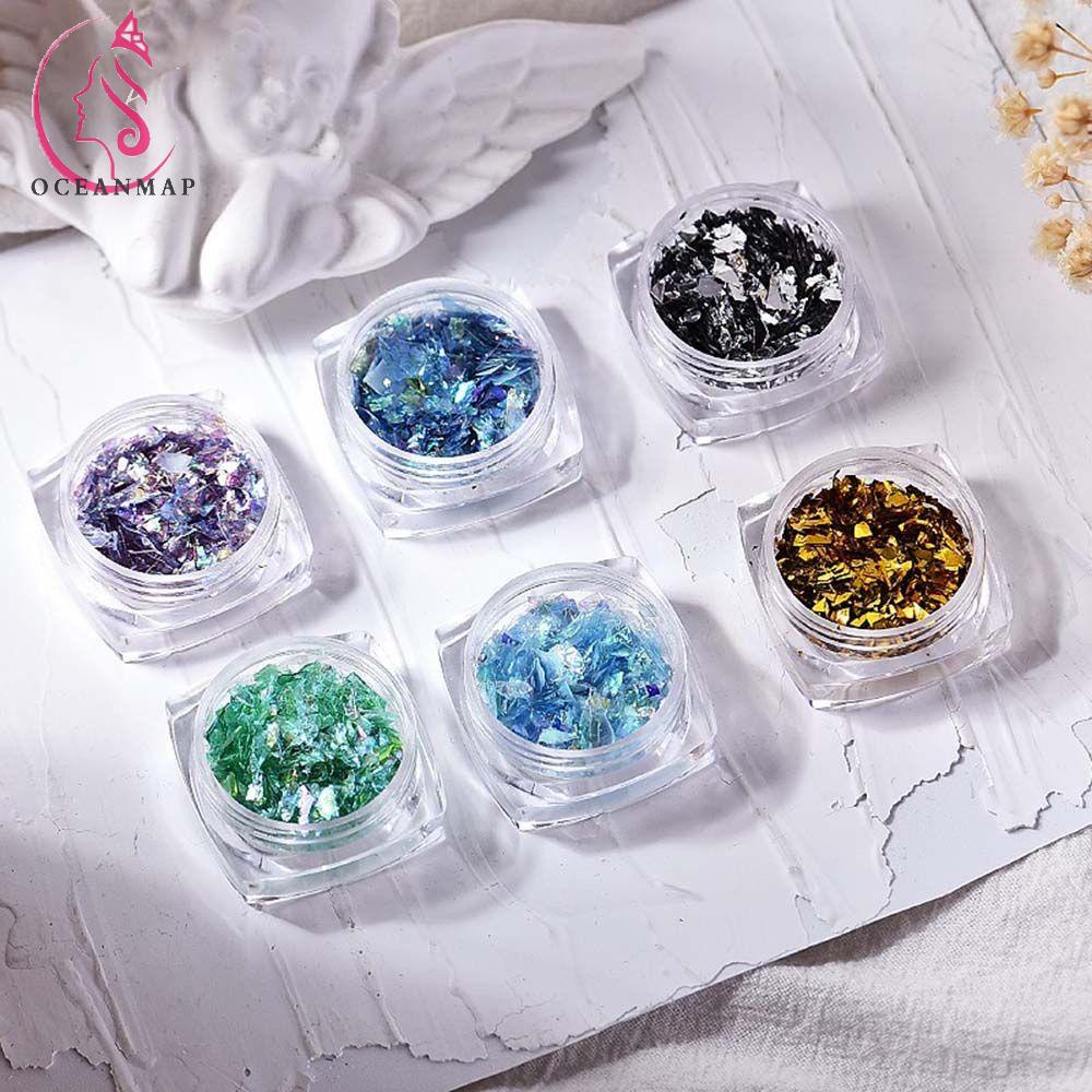 [Hàng mới về] Miếng Dán Trang Trí Móng Tay Lấp Lánh Màu Kẹo Cực Quang