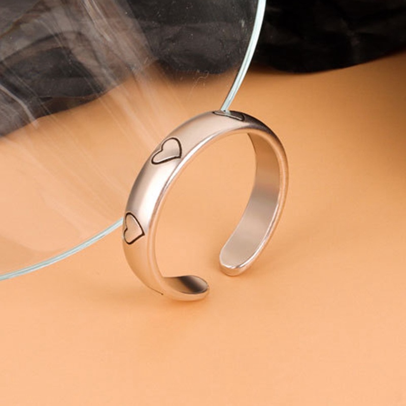 Nhẫn Hở Mạ Bạc Trơn Hình Trái Tim Cổ Điển