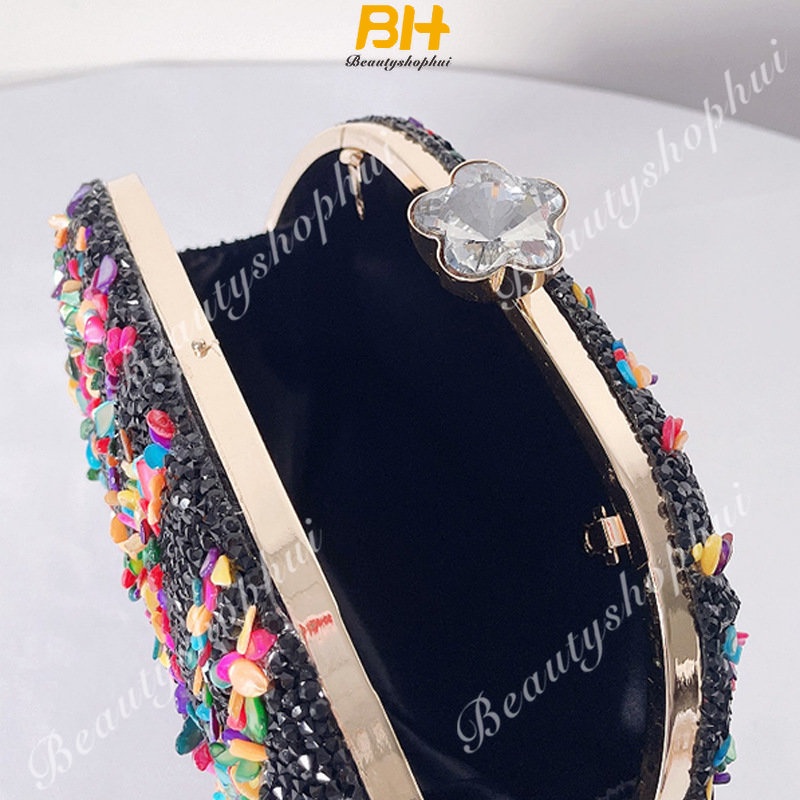 Túi Xách Đeo Chéo Họa Tiết Vân Đá Nhiều Màu Sắc Phối Dây Xích Thời Trang Mới 2023