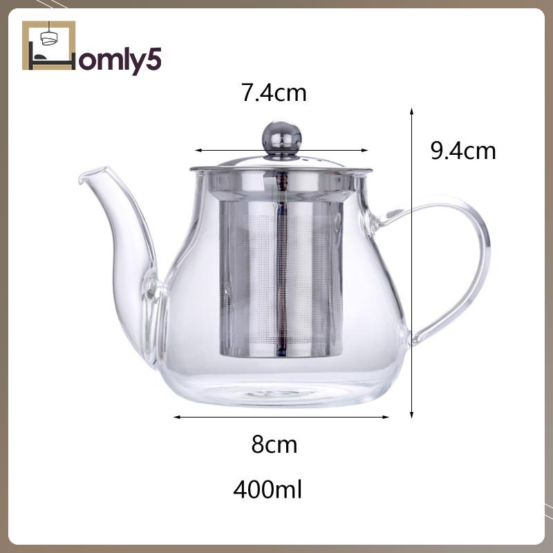 Kính Ấm Trà Thủy Tinh Chịu Nhiệt Kèm Đồ Lọc Trà Tiện Dụng