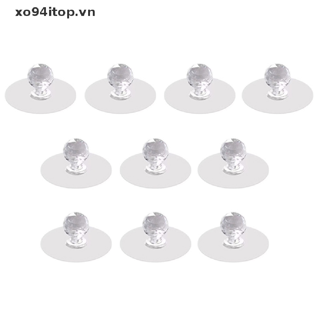 Set 10 Tay Nắm Ngăn Kéo Tủ Hình Viên Kim Cương Pha Lê