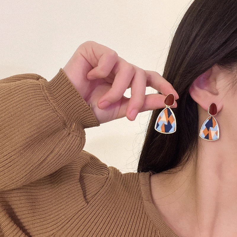 Bông Tai Họa Tiết Da Báo Màu Sắc Thời Trang S925