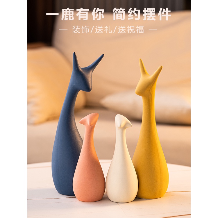 Decor phòng Sáng Tạo Đơn Giản Hươu Vật Trang Trí Tủ Tivi Phòng Khách Tủ Rượu Trang Trí Nhà Cửa Hiên Máy Tính Để Bàn Tran