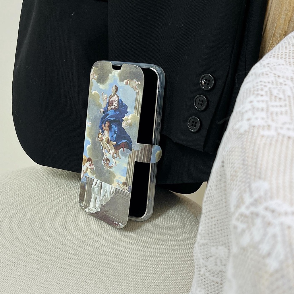 Ốp Điện Thoại TPU Silicone Dẻo Trong Suốt Chống Rơi In Hình Tranh Sơn Dầu Cổ Điển Cho iPhone 11 12 13 14 PRO MAX