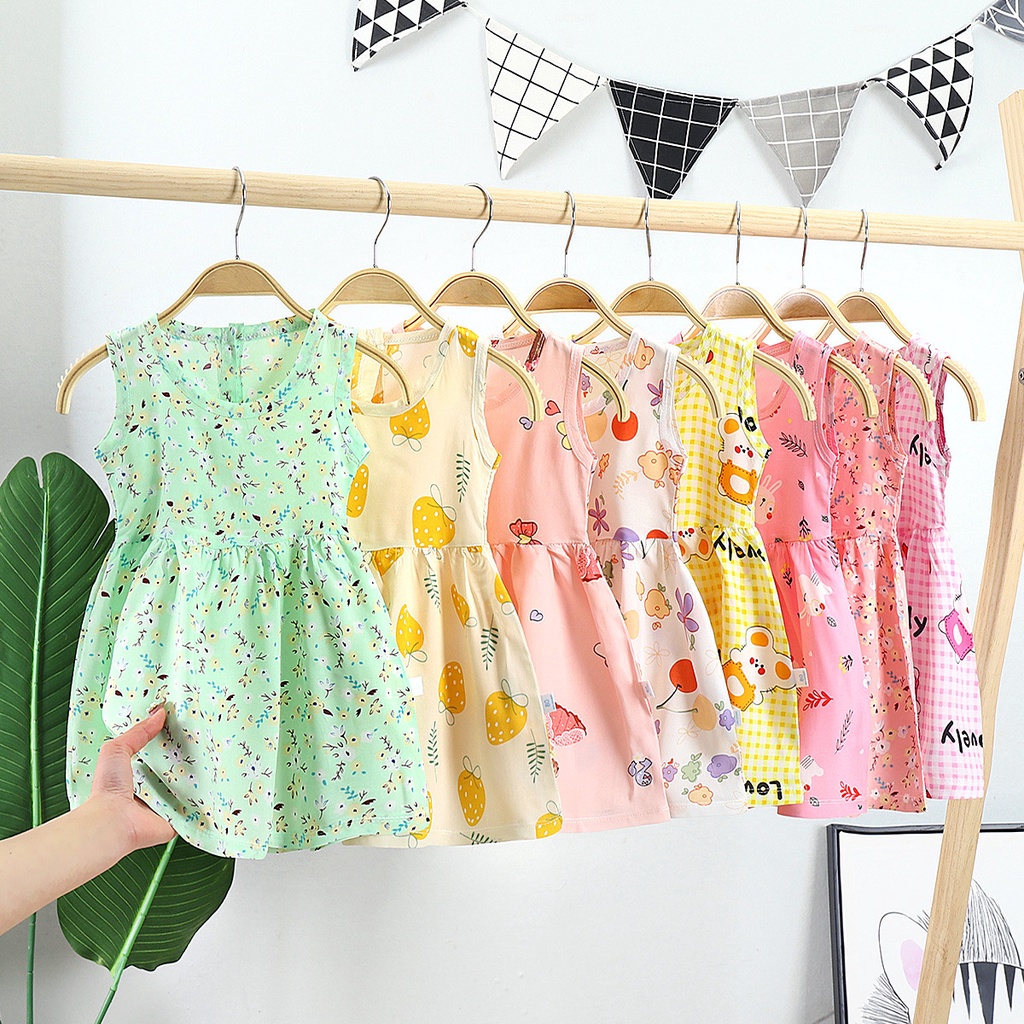 Đầm Ngủ Bằng Lụa Cotton Lụa Mỏng Phong Cách Công Chúa Thời Trang Mùa Hè Hàng Mới Dành Cho Bé Gái 80-140CM