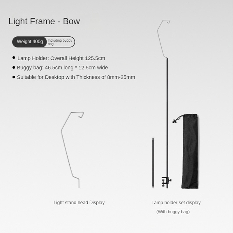 Giá Đỡ Đèn Cắm Trại Bằng Hợp Kim Nhôm Tùy Chỉnh Kèm Móc Treo Tiện Dụng Mang Theo Du