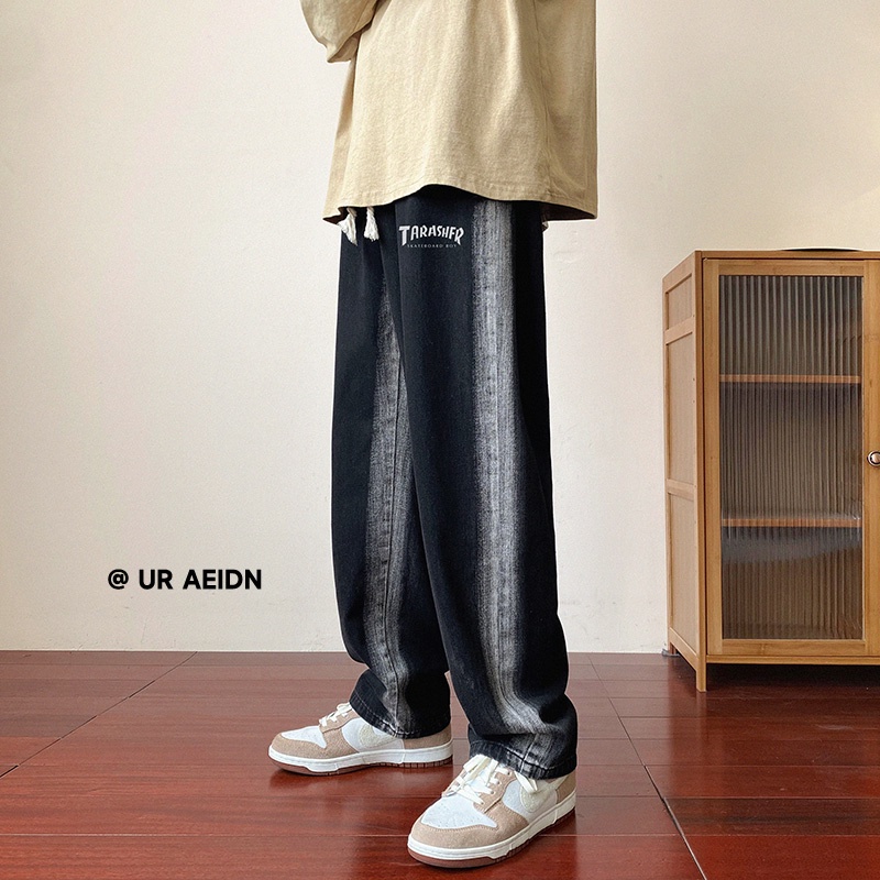 Quần Jean Dài Dáng Rộng Màu Gradient Thời Trang Cá Tính Cho Nam
