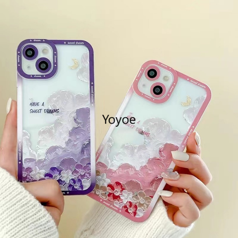 Ốp Điện Thoại Silicon Trong Suốt Chống Sốc Họa Tiết Tranh Sơn Dầu Cho iPhone 14 13 12 11 Pro Max X XR XS 7 8 Plus SE