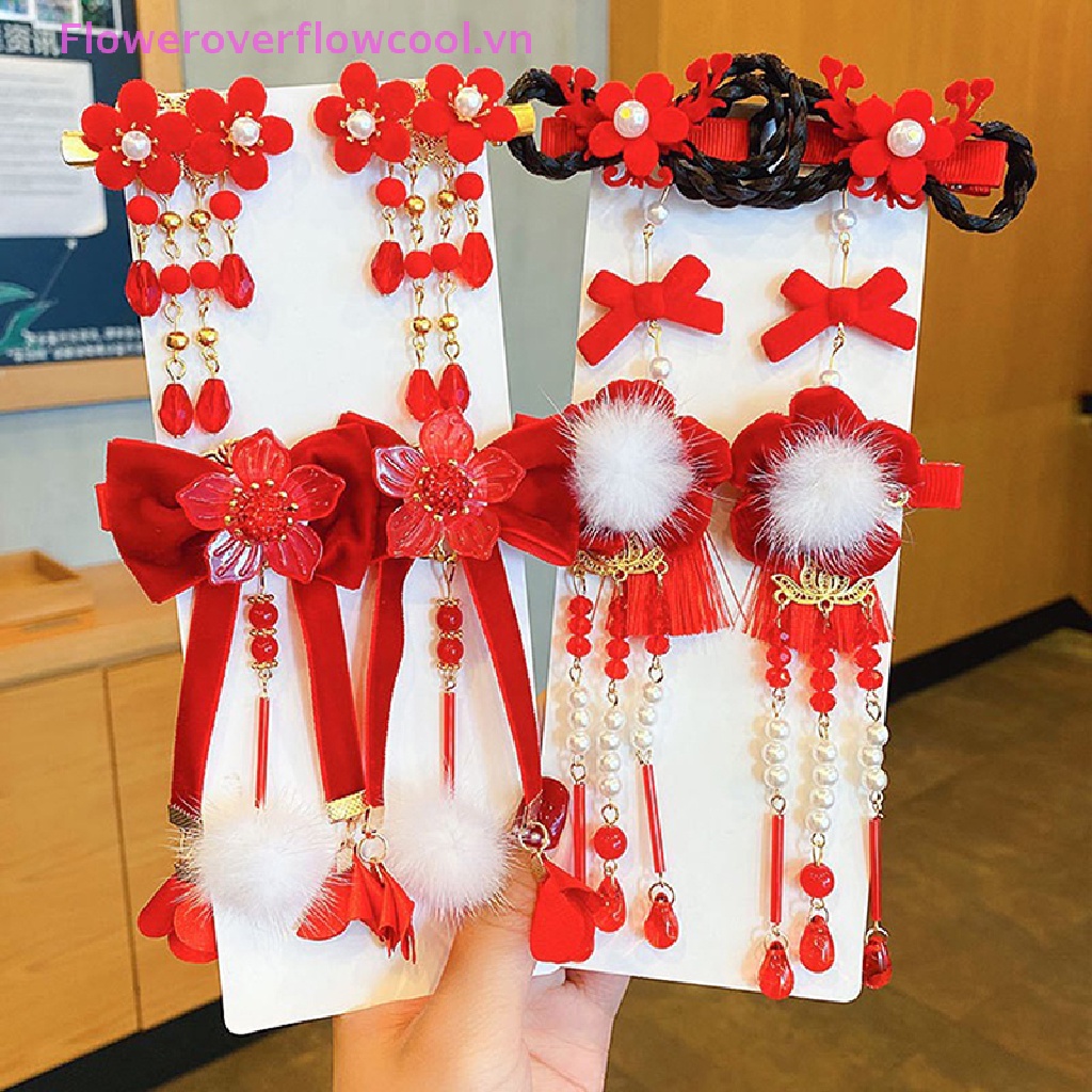 Bộ 2 Kẹp Tóc Hình Bướm Phong Cách Trung Hoa Cho Bé Gái