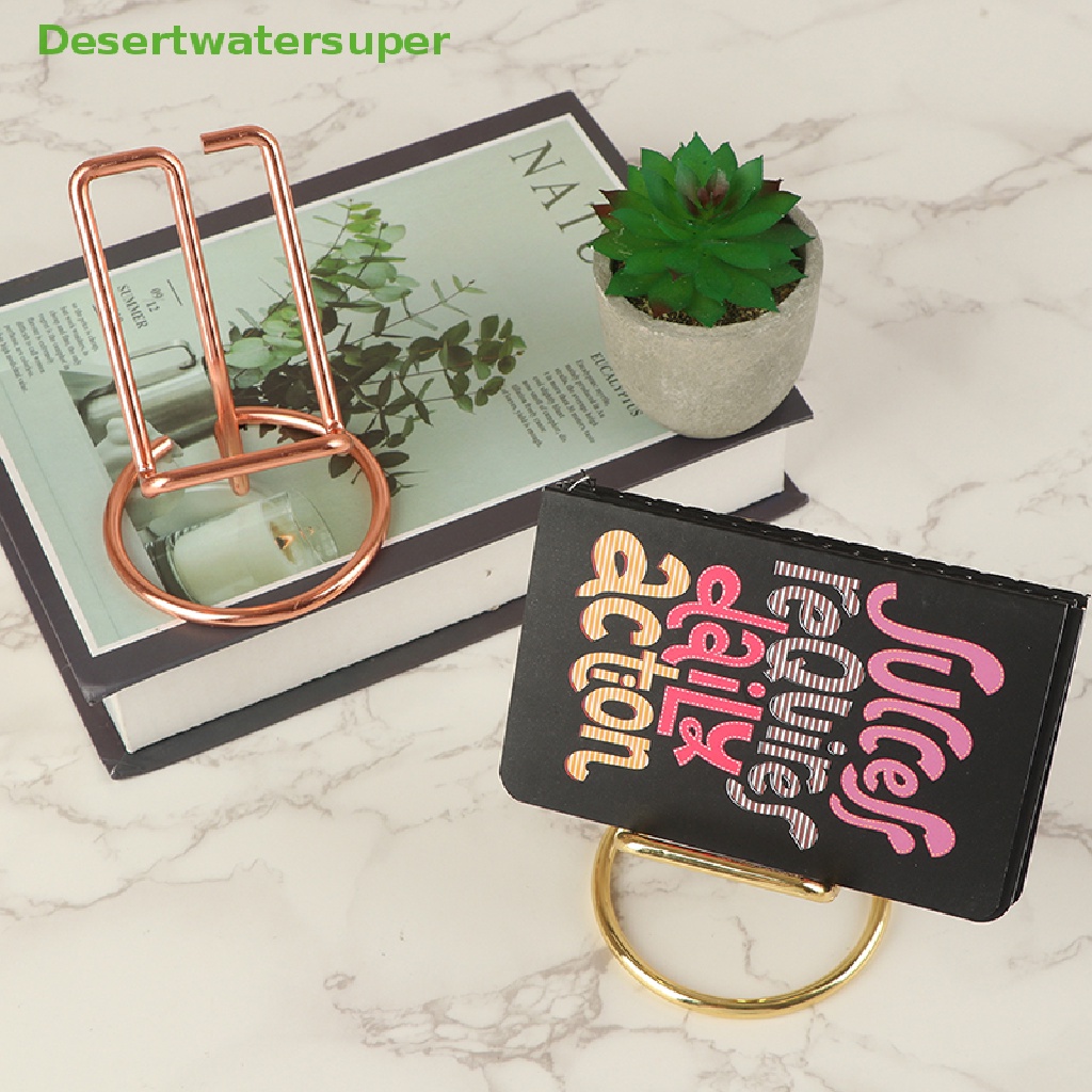 Giá Đỡ Điện Thoại / Thẻ Để Bàn Bằng Kim Loại Màu Vàng Hồng