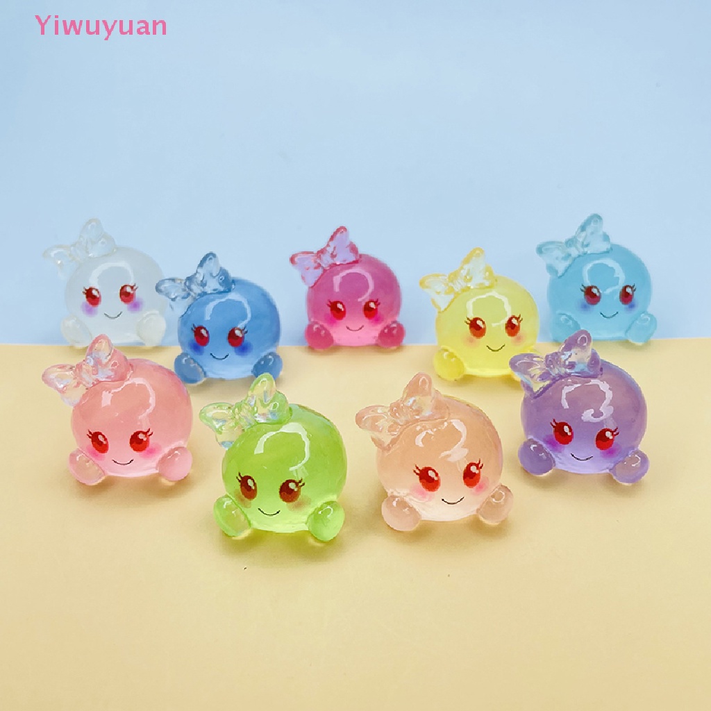 Bộ 5 Phụ Kiện Mặt Dây Chuyền Hình Bong Bóng Ba Chiều Bằng Nhựa Phát Sáng Dễ Thương DIY Mới