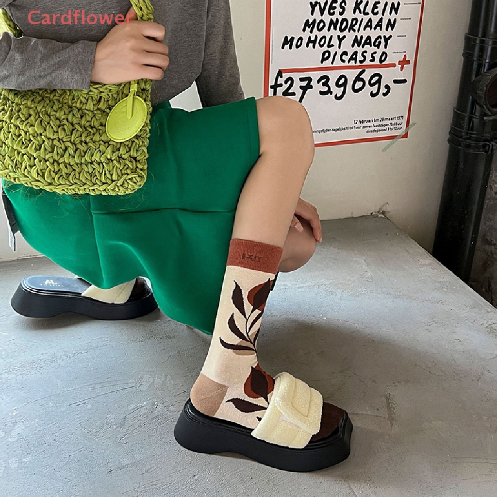 < Cardflower > Vớ Thể Thao Cotton Thêu Chữ Graffiti Thời Trang Chất Lượng Cao Thời Thượng Cho Cặp Đôi