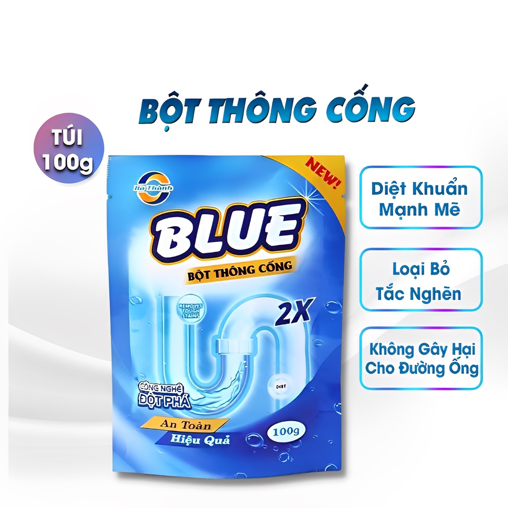 Bột Thông Cống Cực Mạnh Thông Bồn Cầu Blue Hàn Quốc 100g