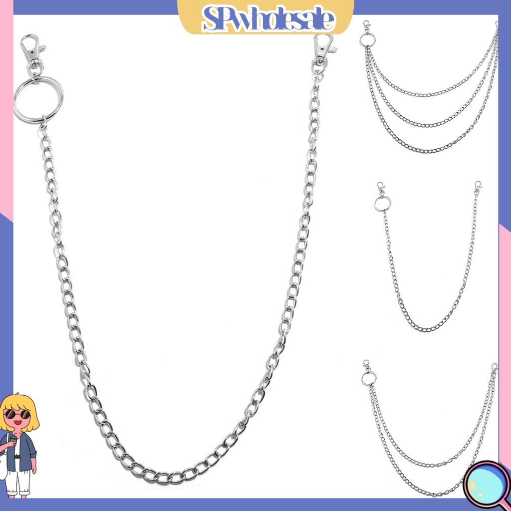 <SPwholesale> Móc Khóa Dây Xích Nhiều Lớp Trọng Lượng Nhẹ Phong Cách Hip Hop Cho Nam Và Nữ