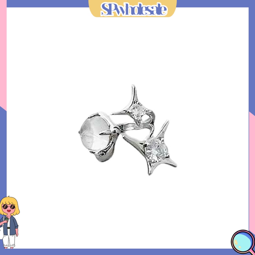 <SPwholesale> Nhẫn Dạng Hở Mạ Điện Sáng Bóng Đính Đá Giả Kim Cương Sáng Điều Chỉnh Được Trang Sức Cho Nữ