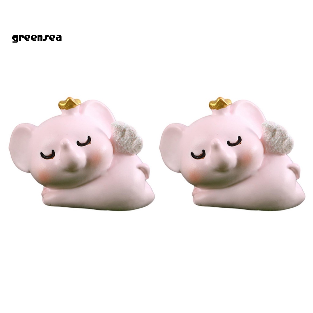 Set 2 Tượng Voi Mini Trang Trí Tiểu Cảnh