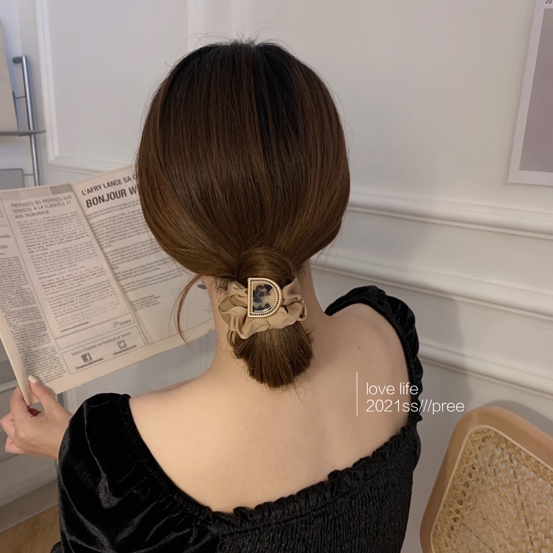 Dây Buộc Tóc Cao Su Họa Tiết Đá Hoa Cương Phong Cách Hàn Quốc