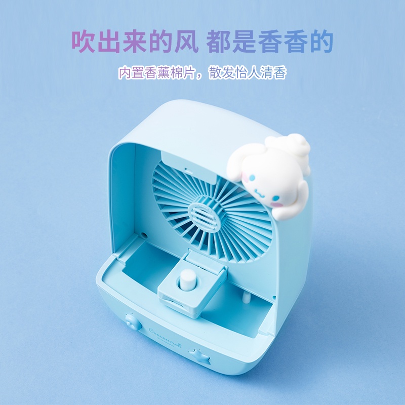 Quạt Phun Sương Làm Mát Mini 18Cm Hình Kuromi Cinnamoroll My Melody Dễ Thương