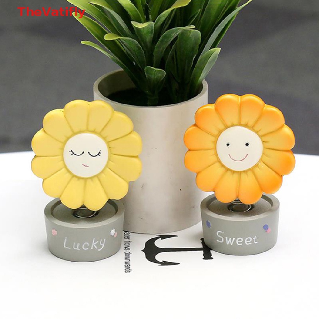 [Thevalifly] Hoa Hướng Dương Lắc Đầu Dễ Thương Trang Trí Nội Thất Xe Hơi