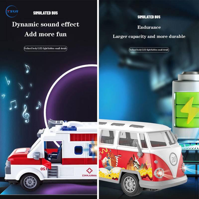 Xe Buýt Điều Khiển Từ Xa 4 Kênh Có Đèn LED Và Nhạc Giáo Dục Sớm Cho Bé