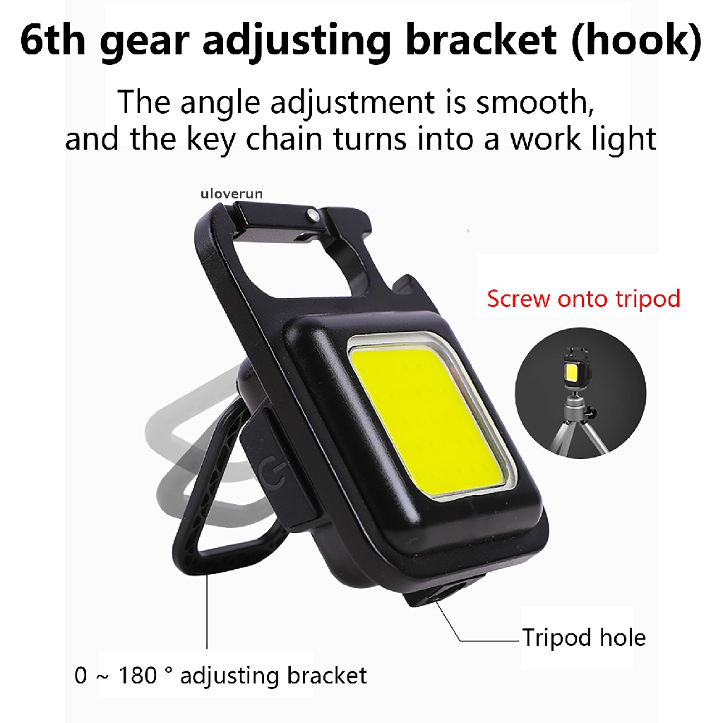 Đèn COB Mini Sạc USB Dạng Móc Khóa Tiện Lợi