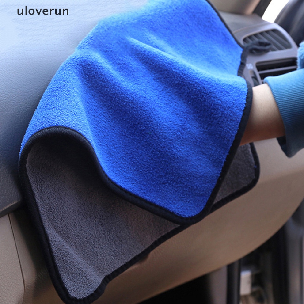 Uloverun Khăn Lông Cừu San Hô Dày Hai Mặt Siêu Thấm Hút Màu Sắc Ngẫu Nhiên vn