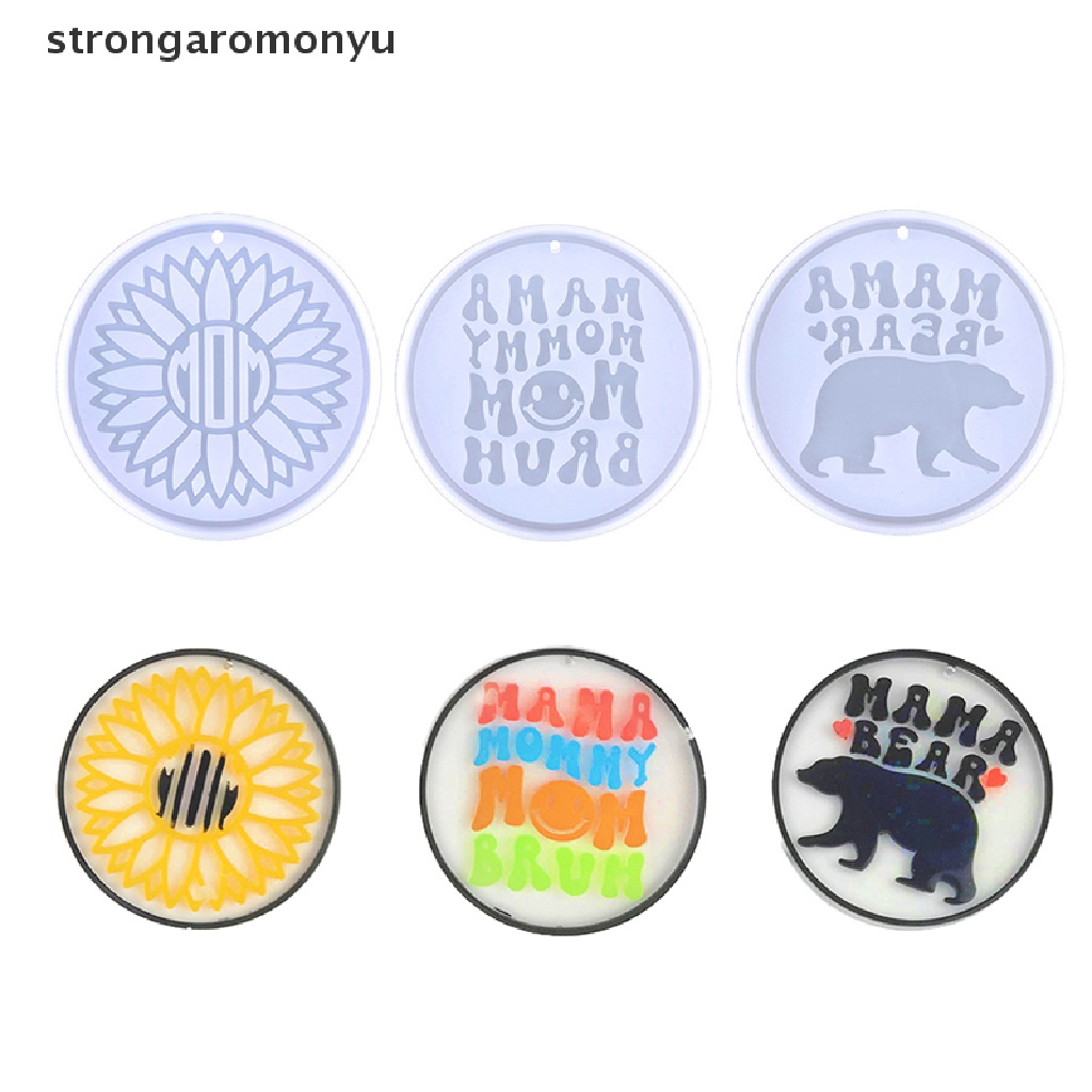 Khuôn Silicone Làm Mặt Dây Chuyền DIY Hình Gấu MAMA / Hoa Hướng Dương