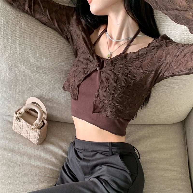 IELGY     Bộ Áo Khoác cardigan chiffon Tay Dài Chống Nắng Hai Mảnh Ngọt Ngào Và Ngọt Ngào Cho Nữ [Đặt Hàng Riêng Biệt]