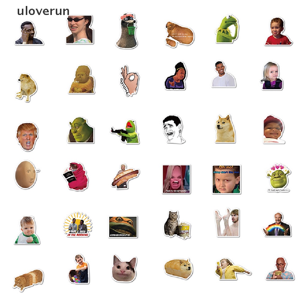 Bộ 50 Miếng Dán Chống Thấm Nước Hình Biểu Tượng Cảm Xúc Ngộ Nghĩnh Trang Trí Laptop Ván Trượt V