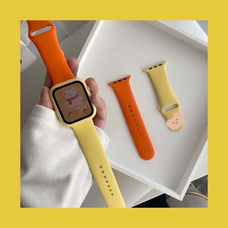 Dây Đeo Đồng Hồ Bằng Cao Su Silicone 49mm 45MM 41MM 40MM 44MM 42MM 38MM 45 41 MM Cho i-watch Series ultra 8 7 6 5 4 3 2