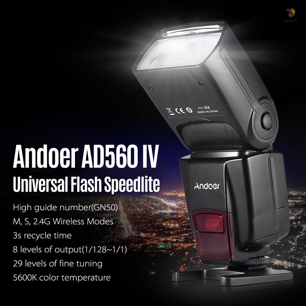 Đèn Flash Máy Ảnh Andoer AD560 IV 2.4G GN50 Không Dây Chuyên Dụng