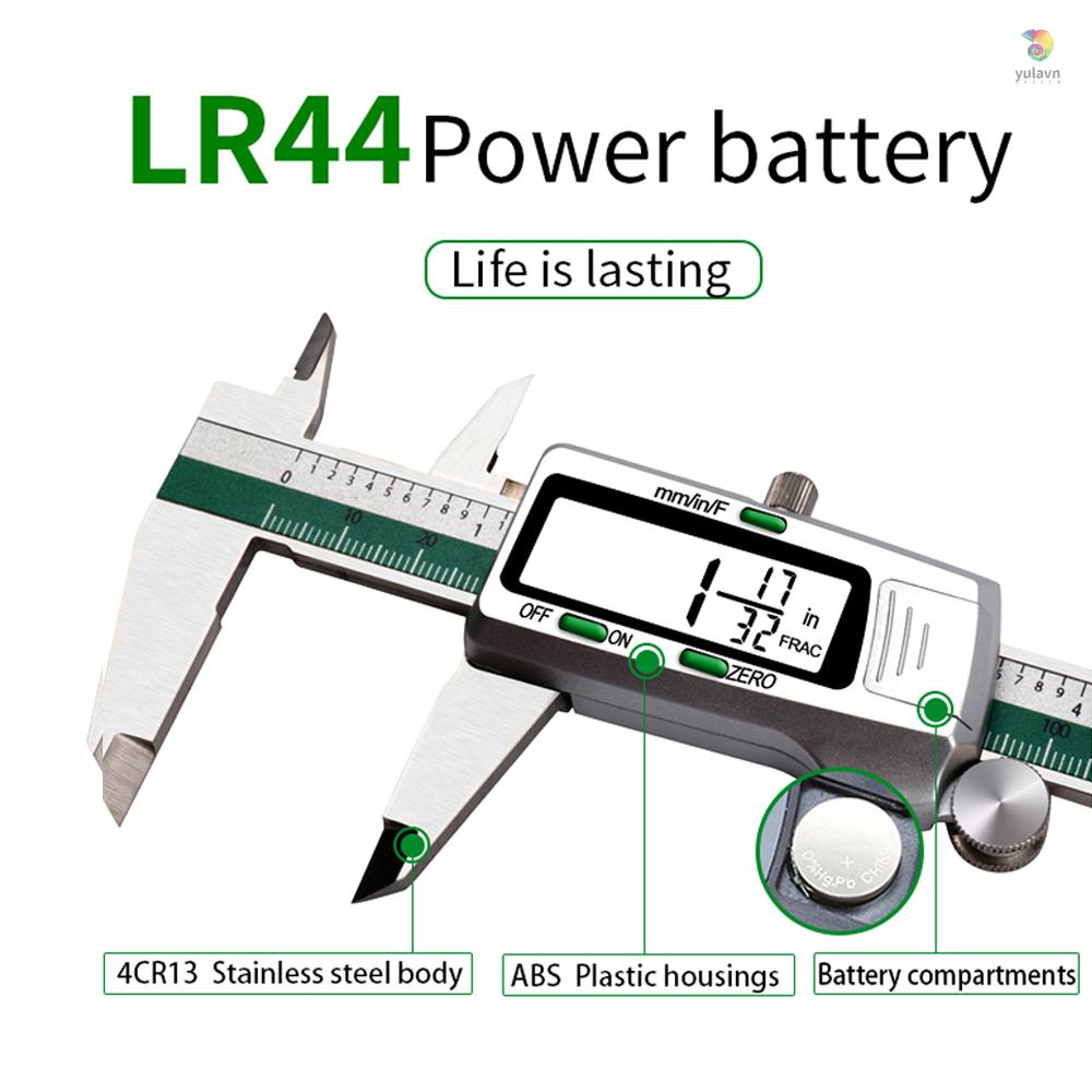 Thước Đo Lường Màn Hình LCD Bằng Thép Không Gỉ Độ Chính Xác Cao 0-150mm