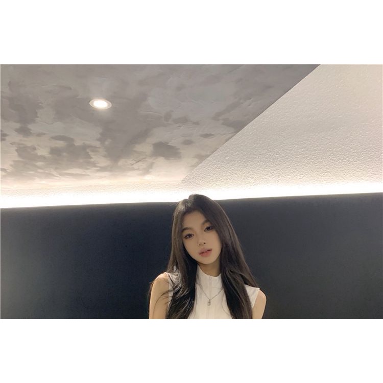 Áo Croptop Sát Nách Cổ Cao Có Khóa Kéo Màu Trơn Quyến Rũ Thời Trang Mùa Hè Cho Nữ DWDC