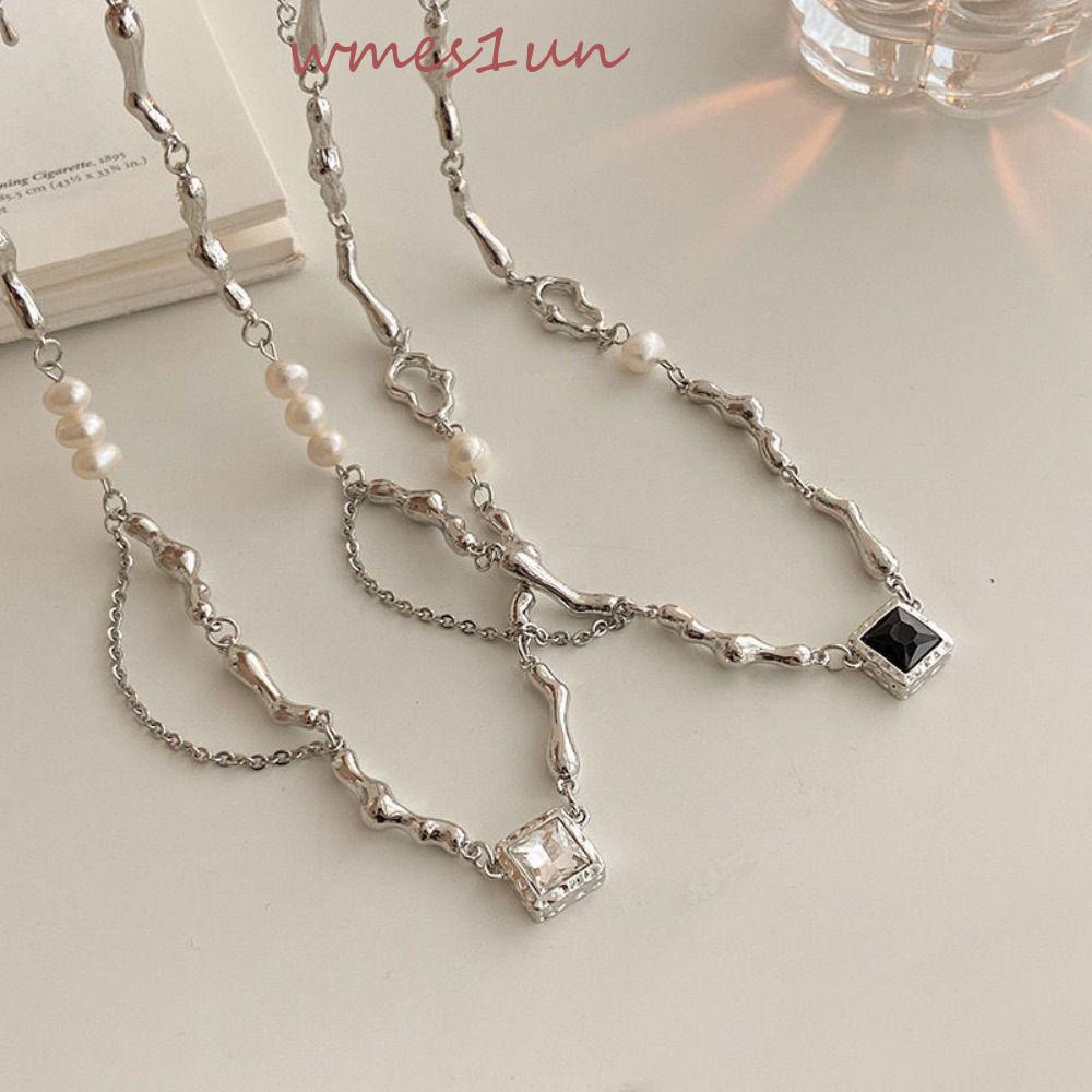 Dây Chuyền Mạ Bạc Mặt Trái Tim WMES15H Phong Cách Hàn Quốc Ngọt Ngào|Trang Sức Bằng Hợp Kim Chất Lượng