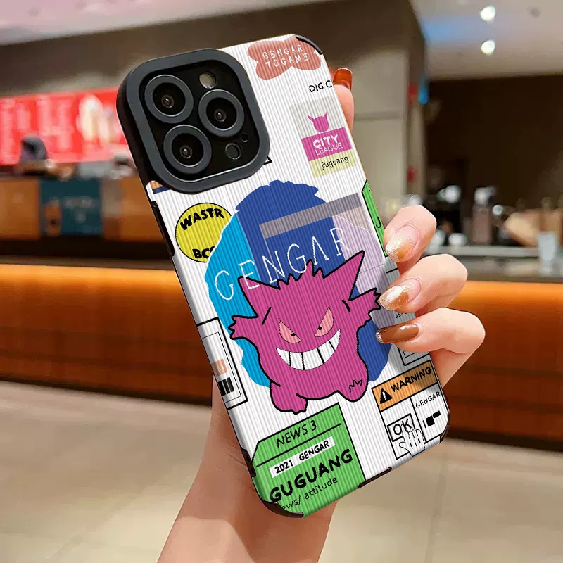 Ốp Điện Thoại Da Silicon Mềm Dáng Vuông Hình anime Cho iPhone 11 12 13 14 pro Max Xs Max Xr X 7 8 Plus