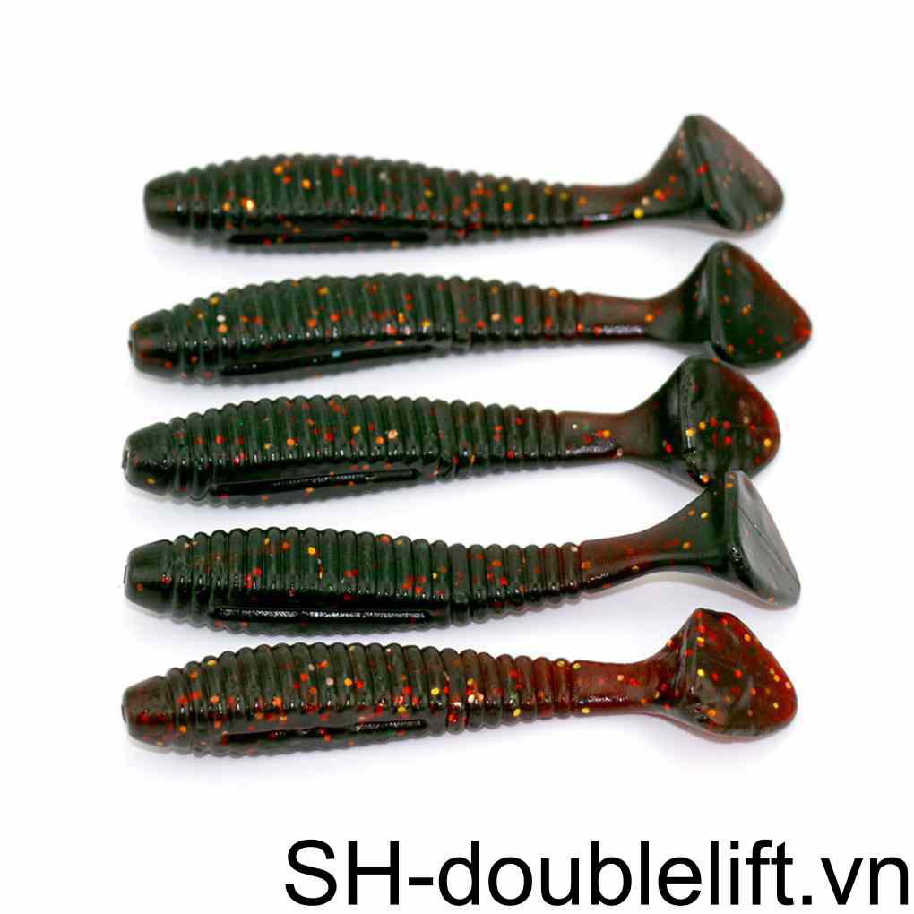 Set 5 Mồi Giả Nhử Cá Hình Chữ T Bằng Nhựa Mềm