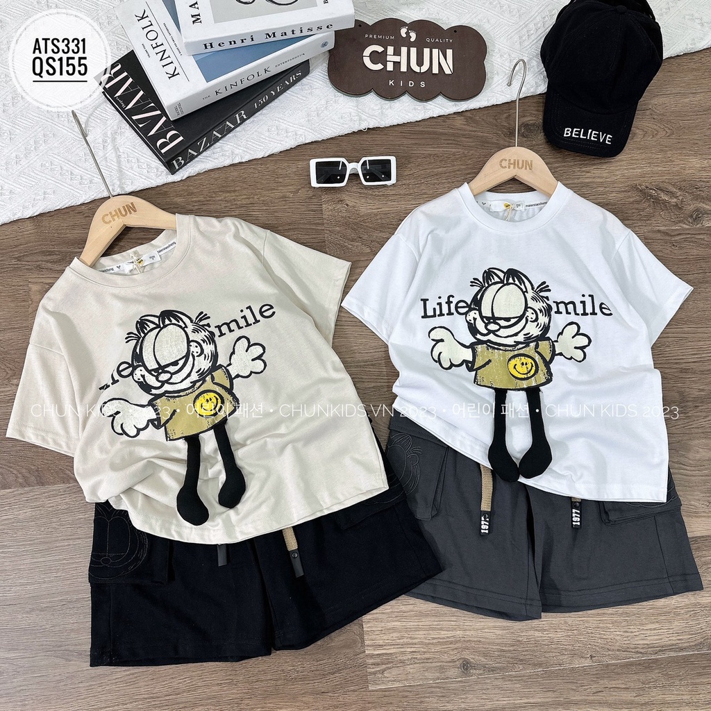 ATS331 - ÁO pull mèo GARFIELD chân 3D LifeSmile cho Bé