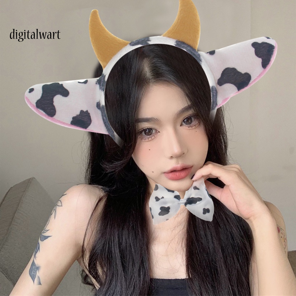 Kỹ Thuật Số| 1 Bộ Băng Đô Cài Tóc Hoạt Hình Siêu Nhẹ Thân Thiện Với Da Dễ Mặc Hình Bò Sữa Sáng Tạo Dễ Thương Cho Trẻ Em