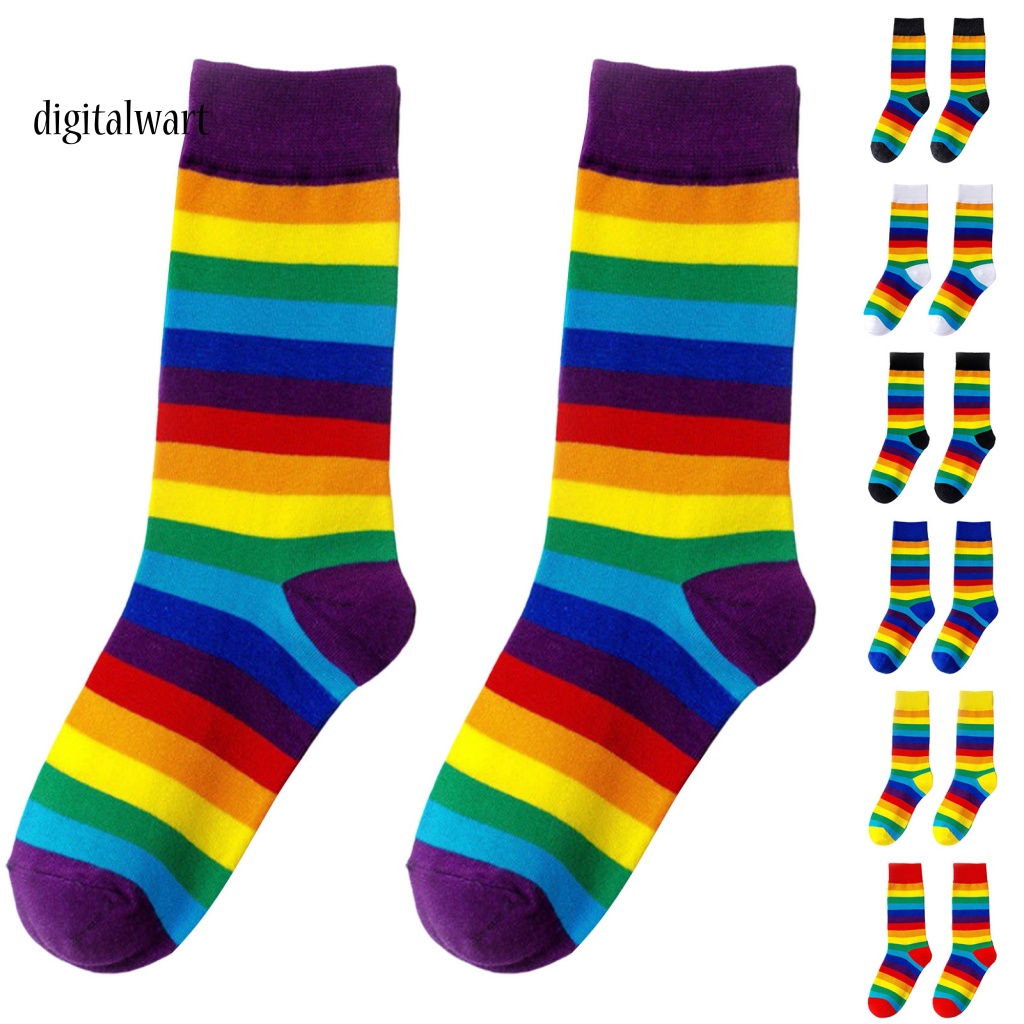 Kỹ Thuật Số| 1 Đôi Tất Thể Thao Thoáng Khí Không Mùi Siêu Thoải Mái Màu Sắc Cầu Vồng Dễ Mặc Cho Nữ