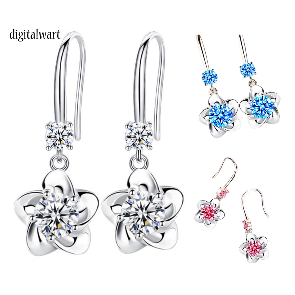 Kỹ Thuật Số| 1 Đôi Bông Tai Hình Hoa Đính Đá Lấp Lánh Dành Cho Nữ