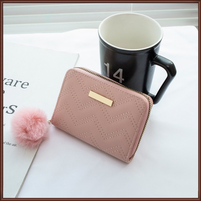 Ví Da Pu Có Khóa Kéo Họa Tiết Thêu Xinh Xắn Cho Nữ