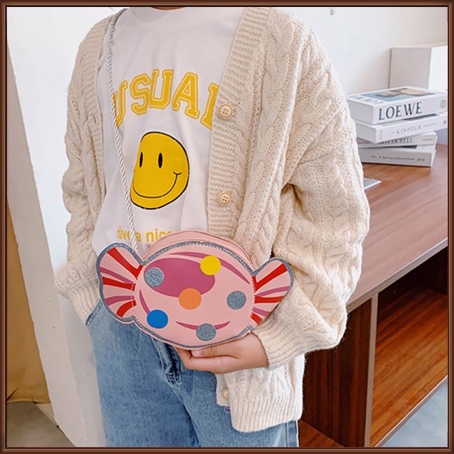 Túi Đeo Chéo Hình Viên Kẹo Nhỏ Xinh Nhiều Màu Sắc Dễ Thương Cho Bạn Gái