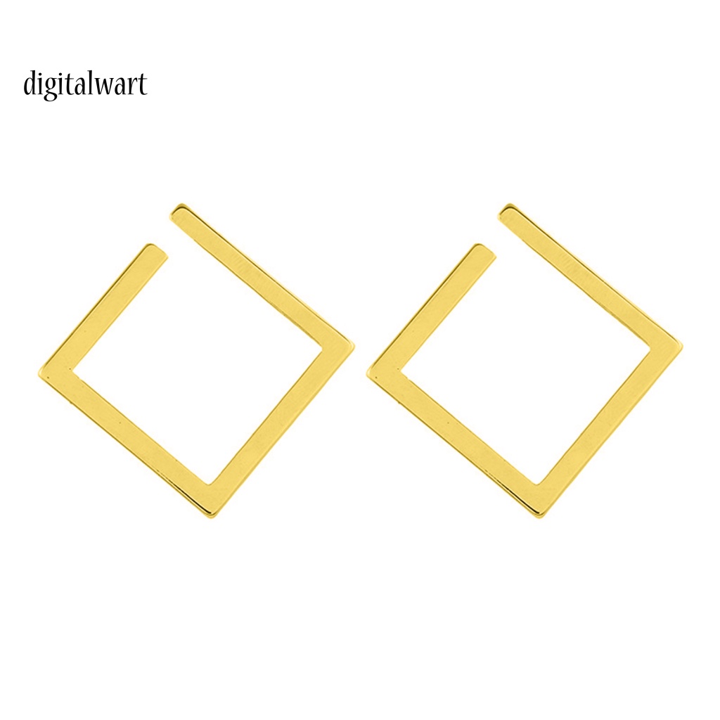 Kỹ Thuật Số| 1 Đôi Bông Tai Xỏ Lỗ Hình Vuông Cỡ Lớn Thiết Kế Tối Giản Thời Trang Cho Nữ